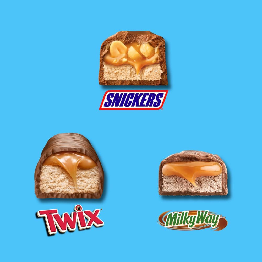 Snickers, Twix & Milky Way Minis Assorted Chocolate Candy Variety Pack, Candy Bag, 150 Ct Bulk Bag (2.93 Pounds) - Image 3