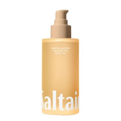 Saltair Body Oil - Luxurious Santal Bloom After Shower and Bath Oil for Women and Men. Botanical, Non-Greasy, Well-Absorbing Moisturizer for Hydrating Dry Skin – 4oz Pump Bottle