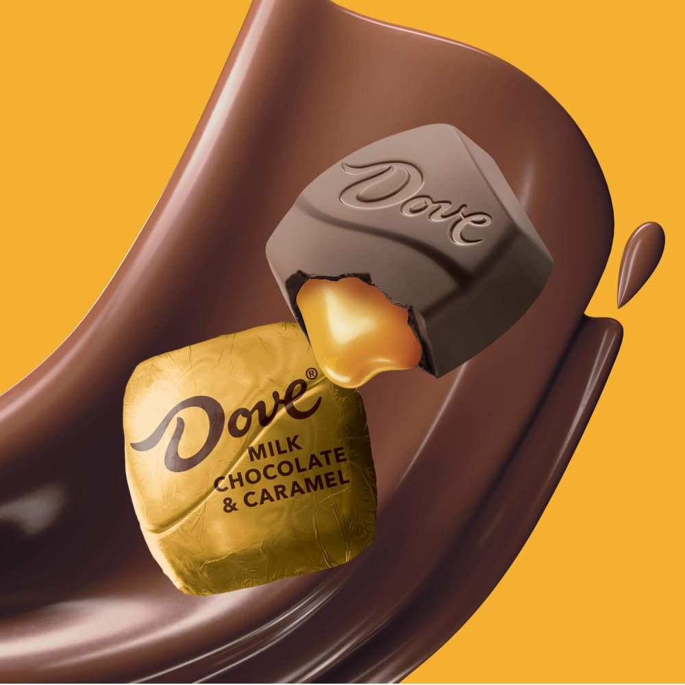DOVE PROMISES Milk Chocolate & Caramel Candy, Chocolates Individually Wrapped, Candy Bulk Bag, 12.67 Oz Large Bag - Image 5