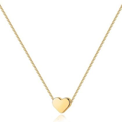PAVOI 14K Gold Plated Cubic Zirconia Heart Necklace | Cute Dainty Love Pendant Necklaces for Women - Valentines Day Trendy Jewelry