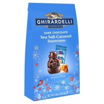GHIRARDELLI Dark Chocolate Sea Salt Caramel Snowmen, 5.8 oz Bag