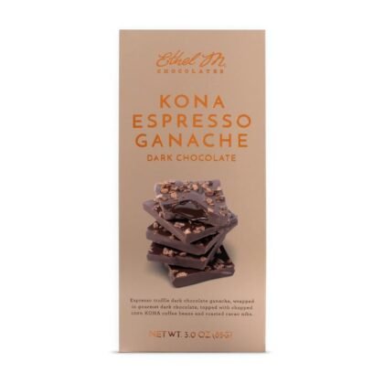 Ethel M Chocolates Dark Chocolate Gourmet Tablet Bar 85g, Small Batch of Premium Dark Chocolate with Smooth and 100% Artisanal Kona Espresso Ganache Fillings