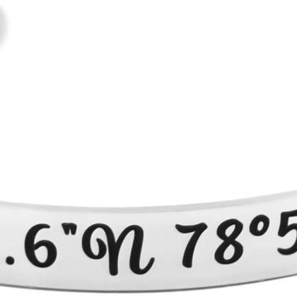 Personalized Latitude & Longitude Cuff Bracelet. Customized coordinate Bracelet, Coordinate Cuff, Personalized gift idea, Personalized Jewelry