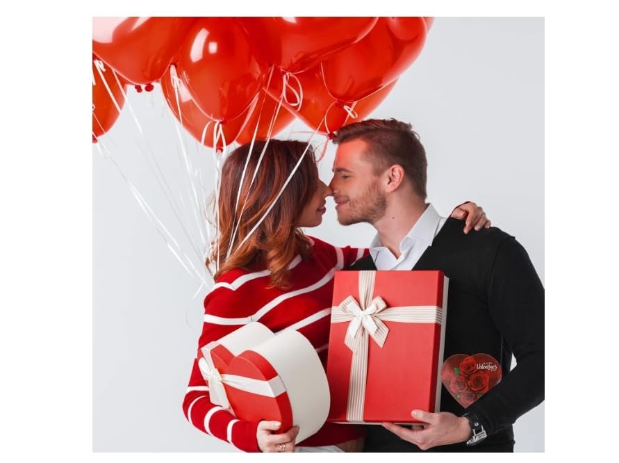 Valentine's Day Chocolate Truffles Gift Set, Heart Box with Red Rose Theme, Milk and Dark Chocolate Assortment | (3 - Pack) - Image 4