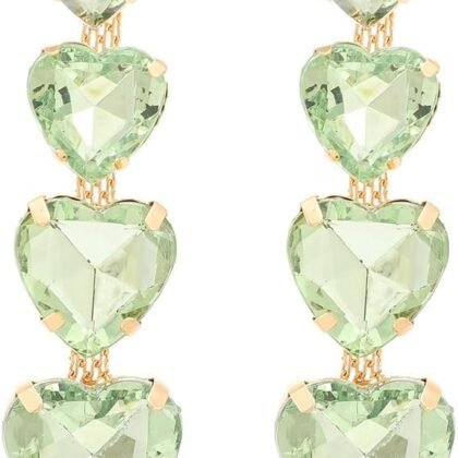 Heart Rhinestone Statement Earrings Heart Crystal Drop Dangle Earrings for Women Valentine's Day Love Wedding Party Gifts