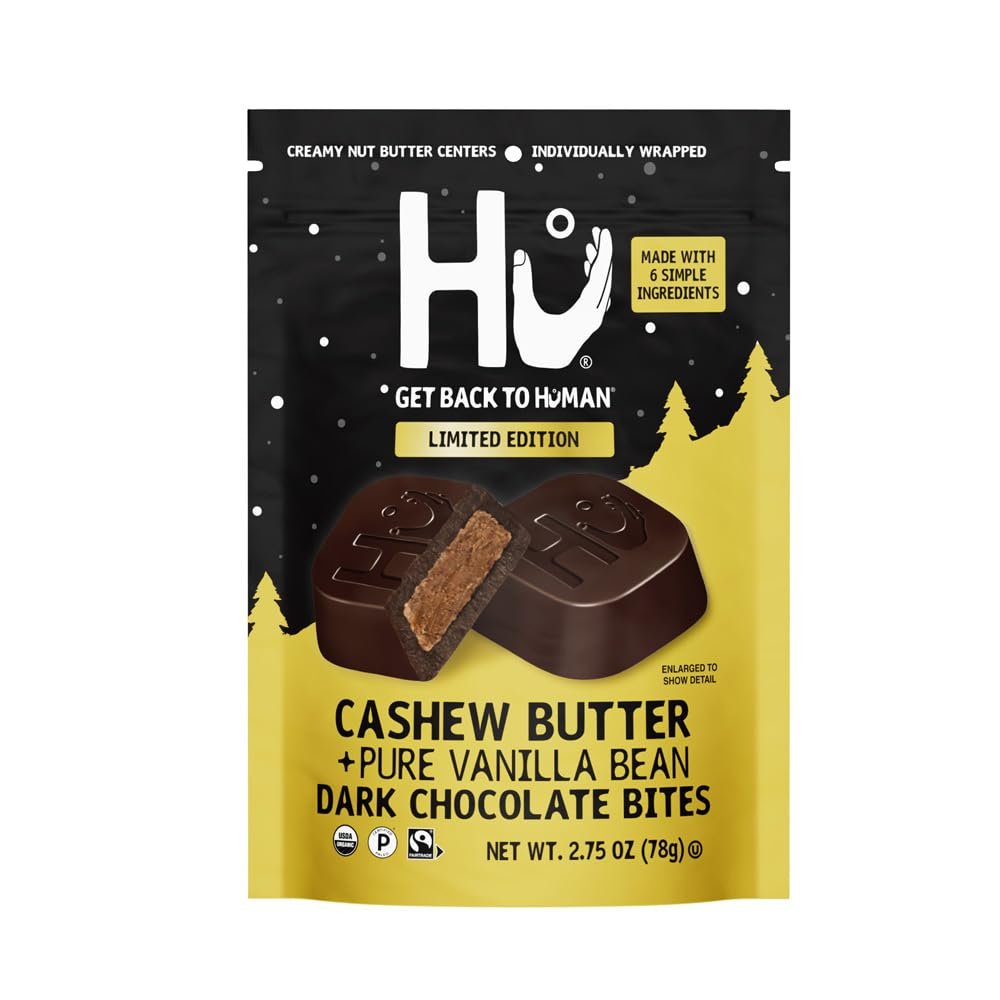 HU KITCHEN Cashew Butter Pure Vanilla Bean Dark Chocolate Bites, 2.75 OZ