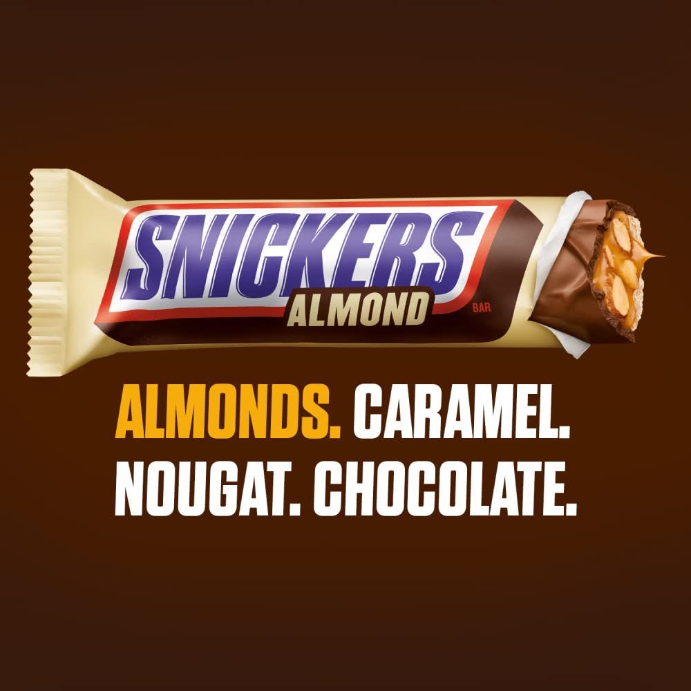 SNICKERS Candy Almond Milk Chocolate Bars Bulk Pack, 1.76 oz Bars (Pack of 24) - Image 3