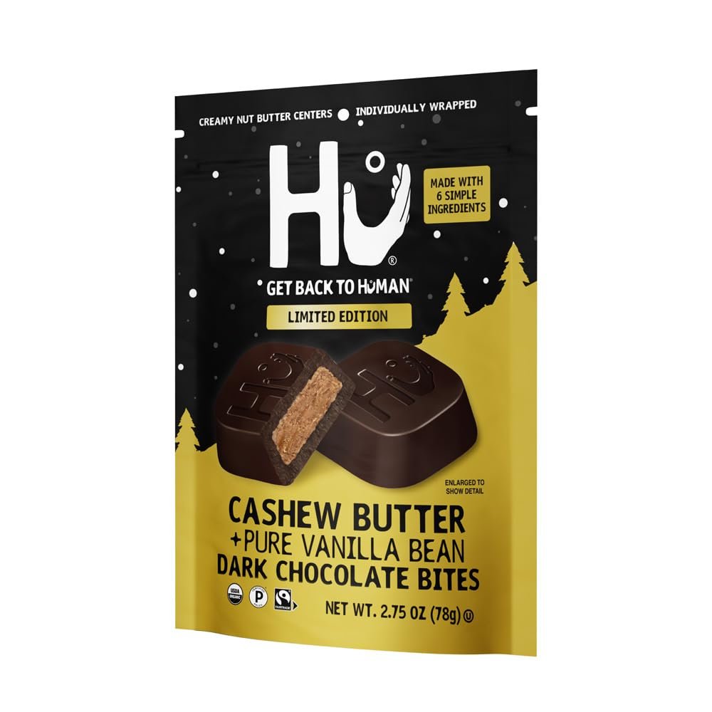 HU KITCHEN Cashew Butter Pure Vanilla Bean Dark Chocolate Bites, 2.75 OZ - Image 5