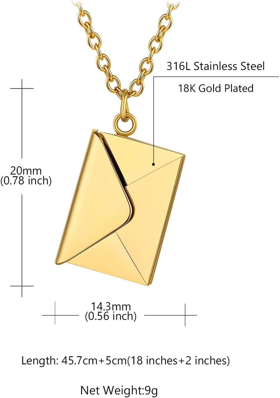 Custom4U Personalized Envelope Necklace with Picture Message Custom Love Letter Locket Necklace for Women Silver/Gold/Rose Gold/Black Birthday Mothers Day Photo Jewelry Gifts for Mom Wife (Gift Box) - Image 6