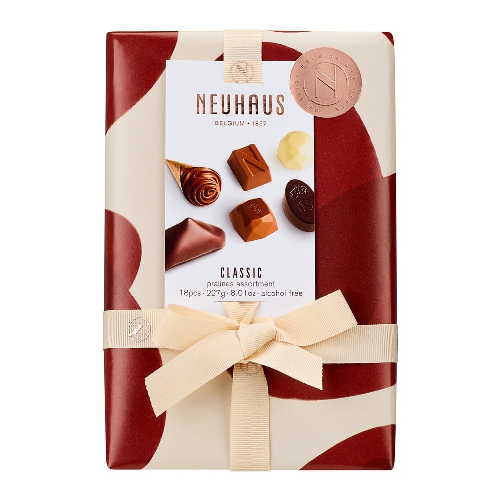 Neuhaus Belgian Chocolate Gift Box, 1/2 lb Ballotin – 18 Assorted Milk, Dark & White Chocolate Pralines – Romantic Gourmet Gift - Image 2