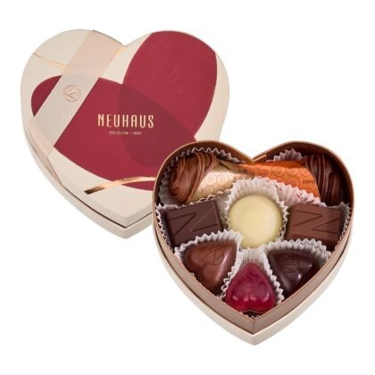 Neuhaus Belgian Chocolate Heart Gift Box – Small Heart-Shaped Assortment of 16 Belgian Pralines – Romantic Valentine’s Day Chocolate Gift