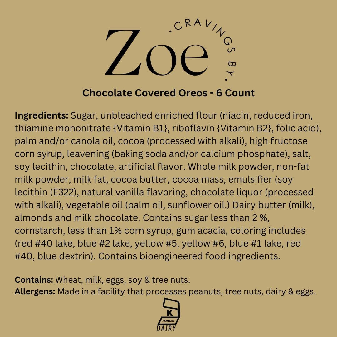 CRAVINGS BY ZOE Birthday Chocolate Covered Cookies Gift Basket | 6 Count | Kosher Milk & Dark Belgian Chocolate Gourmet Food Gift Box | Birthday, Thank You, Candy Gifting Men Women Him Her Mom - Image 9