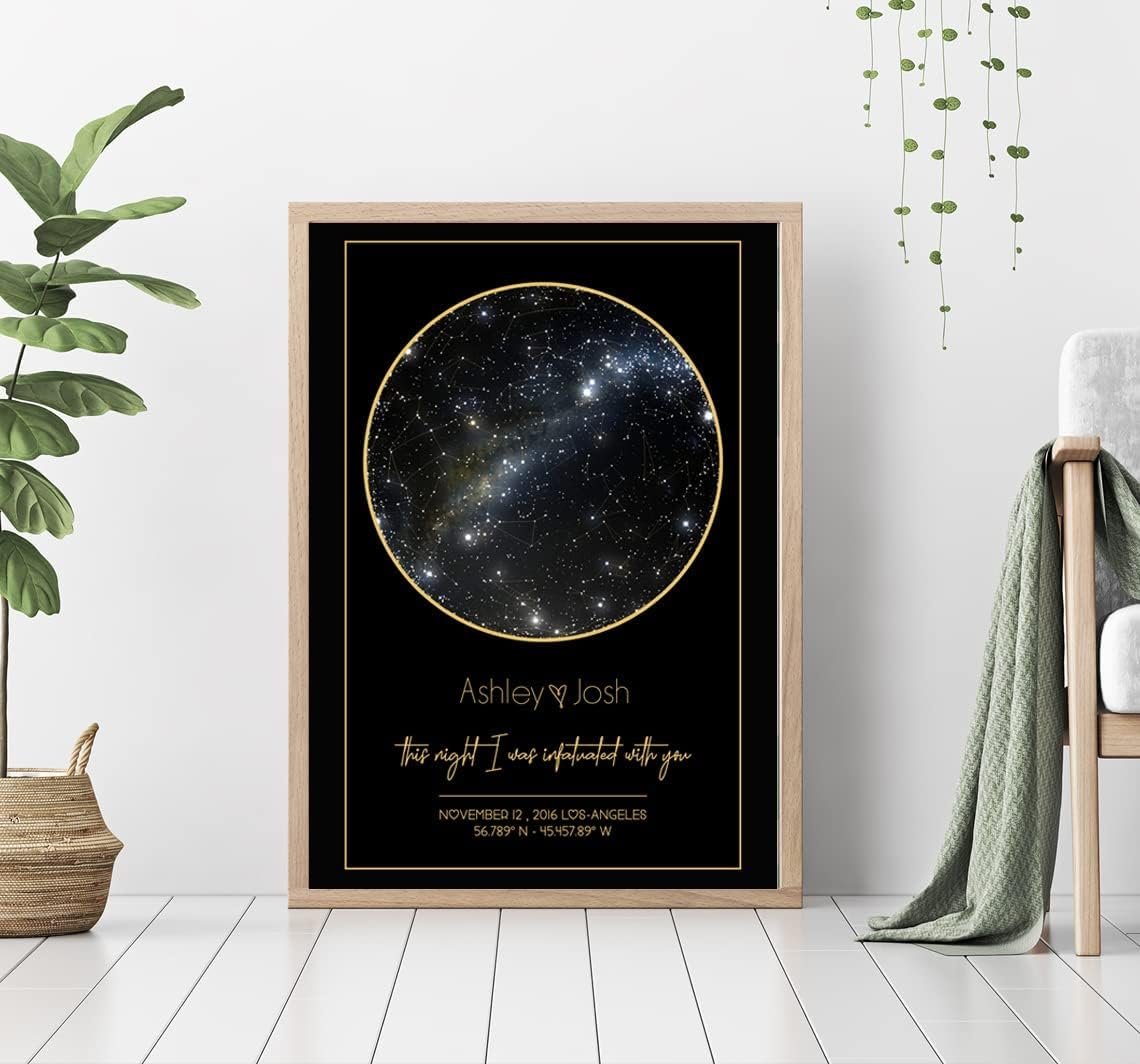 Personalized Star Constellation Map Print, Minimal Star Chart, Night Sky Poster 8st - Image 4