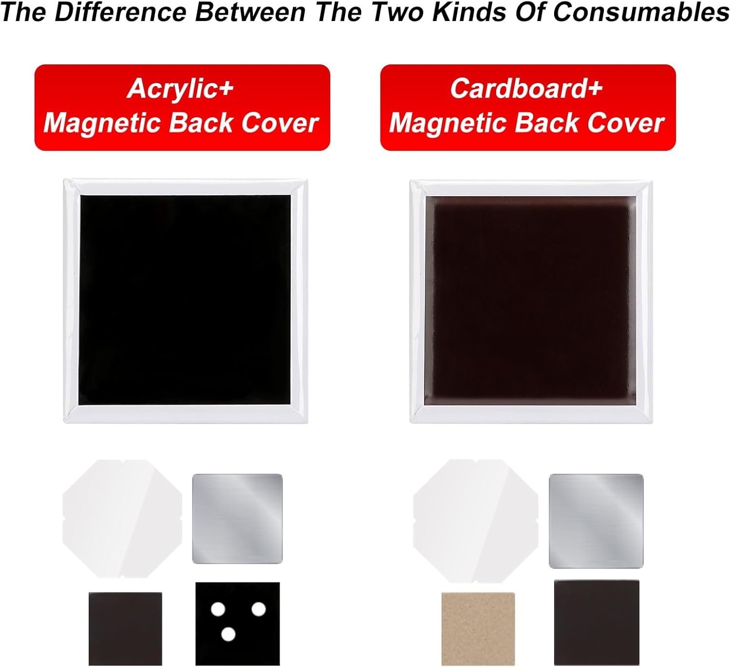 2x2inch Magnet Maker Machine,2-in-1 Acrylic and Cardboard Supplies Compatible, DIY Photo Magnet Making Machine+Paper Cutter+200sets Materials+Free Photo Template - Image 6