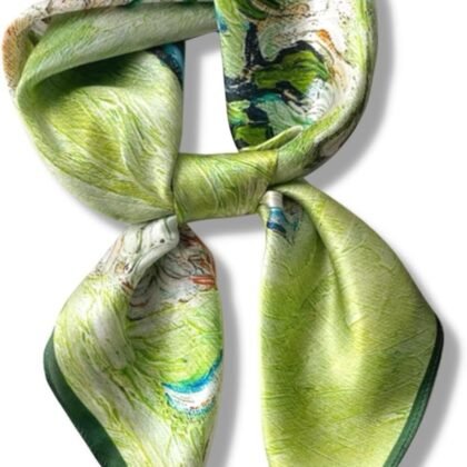 PoeticEHome 100% Pure Mulberry Silk Square Scarf 27"x27" Women Neckerchief Headscarf Gift Packed