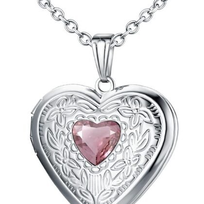 Locket Necklace That Holds Pictures Birthstone Lockets for Women Photo Locket