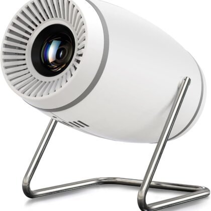 Mini Portable Movie Projector with WiFi and Bluetooth, 4K 1080P Support, 180° Rotatable 130'' Screen, Auto Keystone Compatible with HDMI/USB/Smartphone/PC/Laptop