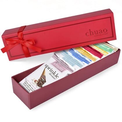 Chuao Chocolatier Taste the Joy Assorted Mini Gourmet Chocolate Bars Gift Box | Milk and Dark Chocolate Flavor Variety Sampler For Birthday, Mother’s and Father’s Day, Thank you, Corporate Gift Baskets | 8 Bars