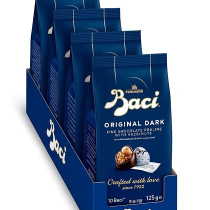 Baci Original Dark | Fine Dark Chocolate Truffle with Hazelnuts | 4.4oz each Bag - Pack of 4