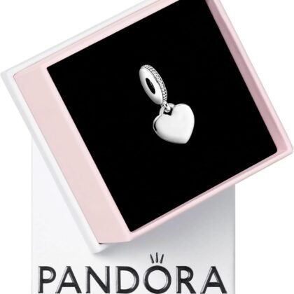 PANDORA Heart Dangle Charm - Compatible Moments - Jewelry for Women - Gift for Her - Made with Sterling Silver & Cubic Zirconia - With Gift Box