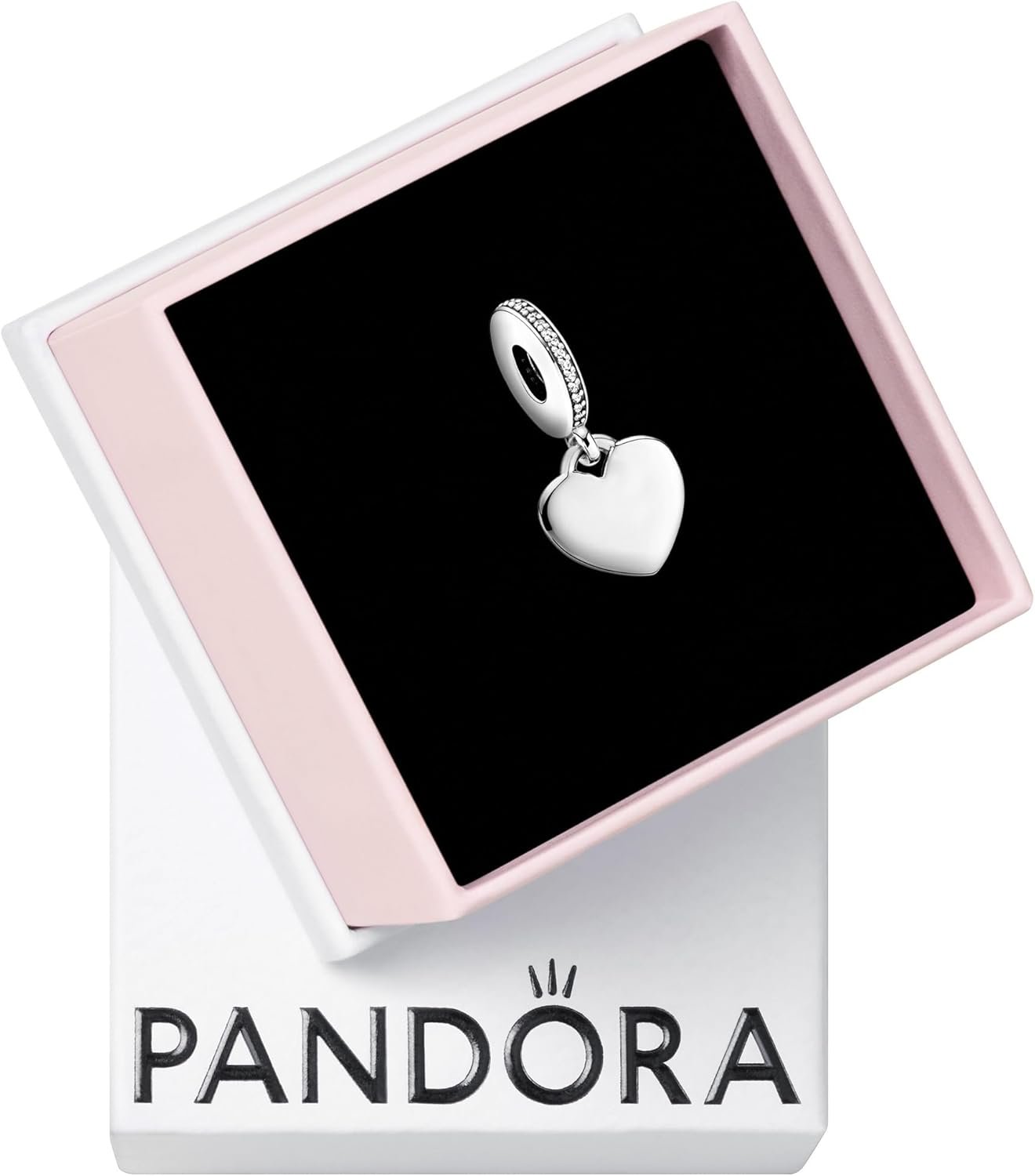 PANDORA Heart Dangle Charm - Compatible Moments - Jewelry for Women - Gift for Her - Made with Sterling Silver & Cubic Zirconia - With Gift Box