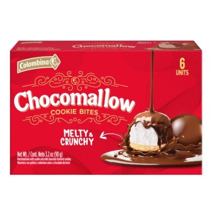 Colombina Valentine’s Day Chocolate Covered Marshmallow Cookies Sweet Gift Treat Classic Chocolate Mallows for Parties Valentine’s Snacks and Gifts 3.2 oz (Pack of 1)