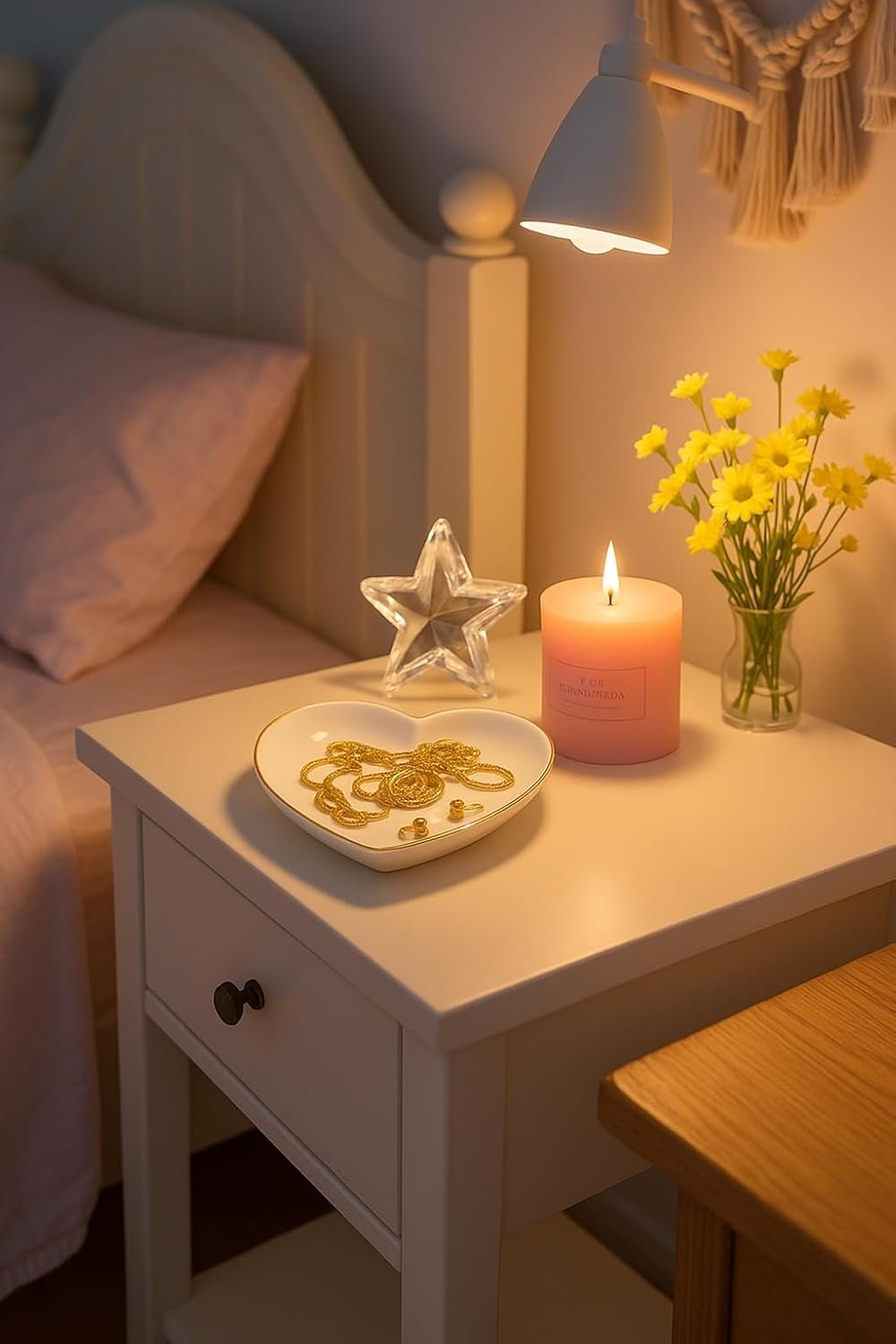 QUELIEN Trinket Dish Heart Shaped Ceramic Dish - Elegant White Jewelry Dish for Rings and Earrings, Heart Ring Tray with Gold Rim - Friendship Gift for Women, Perfect for Vanity, Sink, Nightstand Use - Image 7