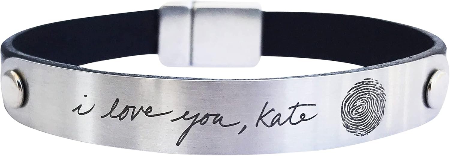 Actual Handwriting Bracelet Custom Signature Fingerprint Sympathy Gift