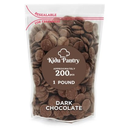 Kidu Pantry Melting Chocolate Wafers Bulk In Resealable Bag (Dark, 1 Pound)