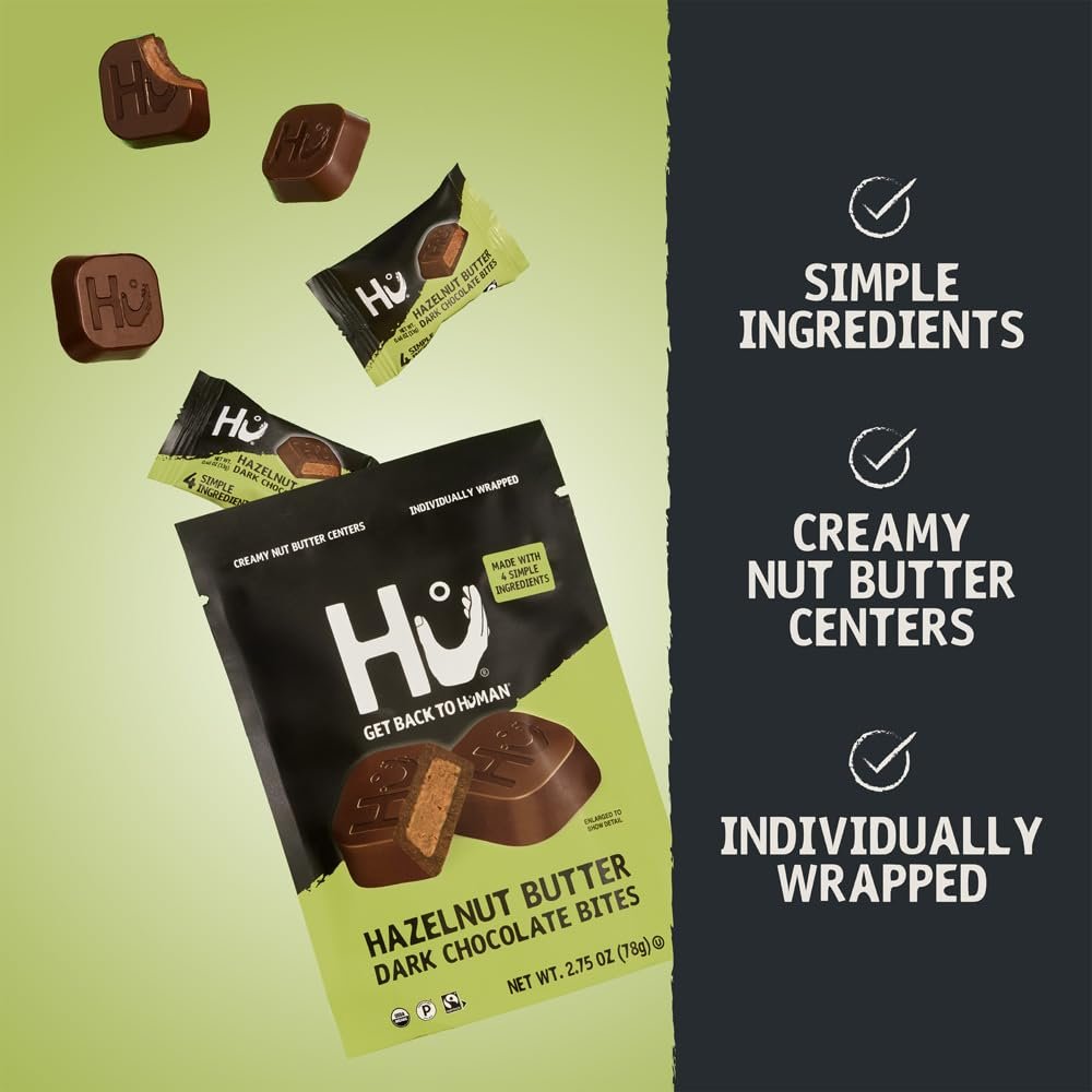 Hu Hazelnut Dark Chocolate Bites 1 Pack | Natural Organic Vegan, Gluten Free, Paleo, Non GMO, Fair Trade Dark Chocolate - Image 7