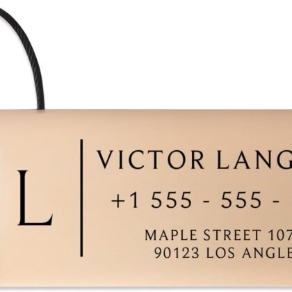Personalized Luggage Tags for Suitcases - Stainless Steel Custom Luggage Tags for Backpacks & Bags, Sturdy, Waterproof & Heavy Duty (Rose Gold / 3" x 1.25")