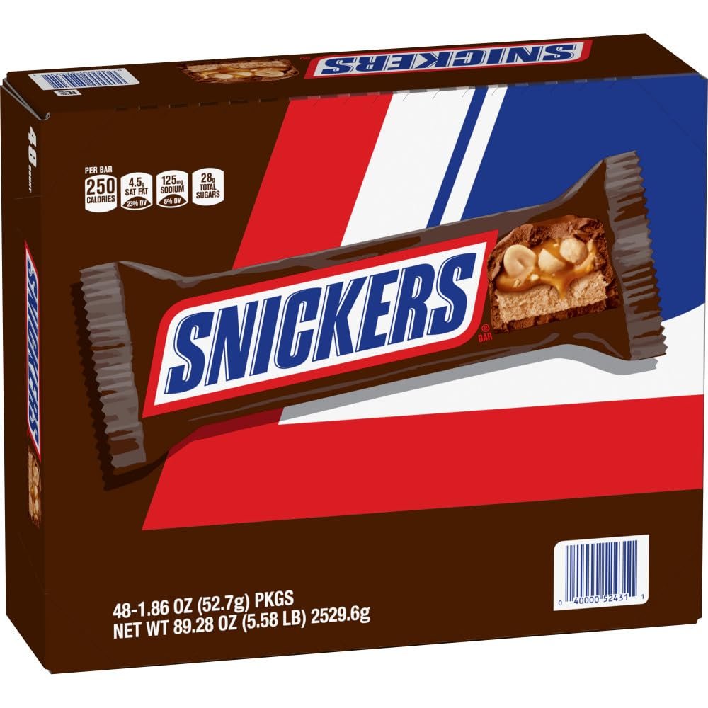 SNICKERS Full Size Bulk Milk Chocolate Candy Bars, 1.86 oz Bar, 48 ct Box - Image 4