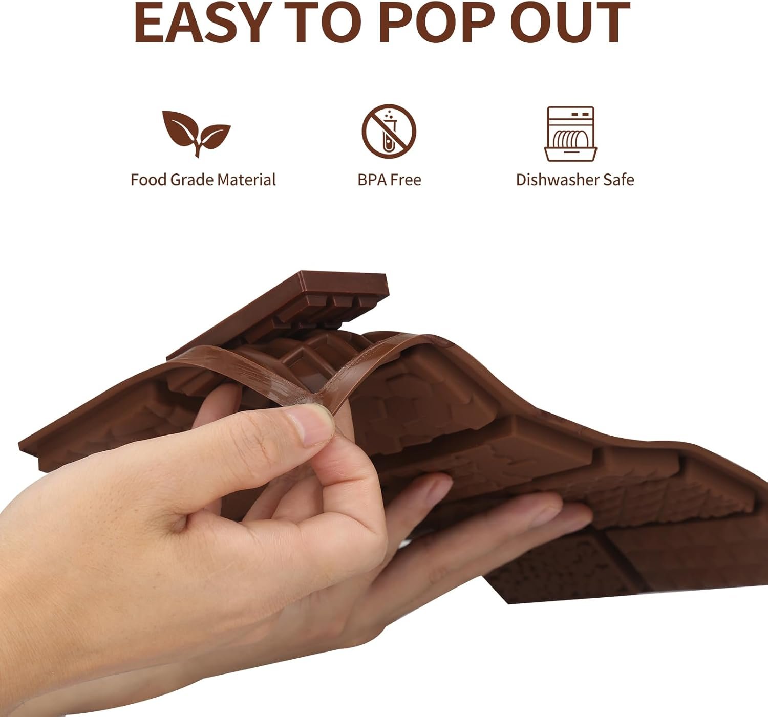 Chocolate Molds, 2Pcs Mini Silicone Chocolate Bar Mold with 100Pcs Bags, Break Apart Non-stick Small Chocolate Candy Bar Molds Wax Melt Molds for Chocolate Bar - Image 3