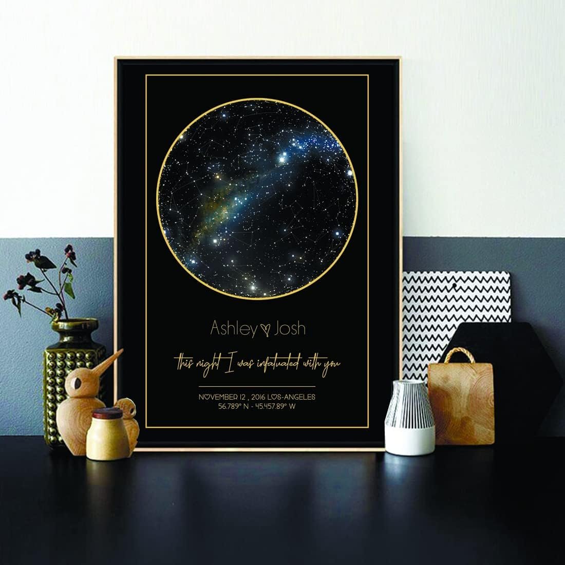 Personalized Star Constellation Map Print, Minimal Star Chart, Night Sky Poster 8st - Image 2