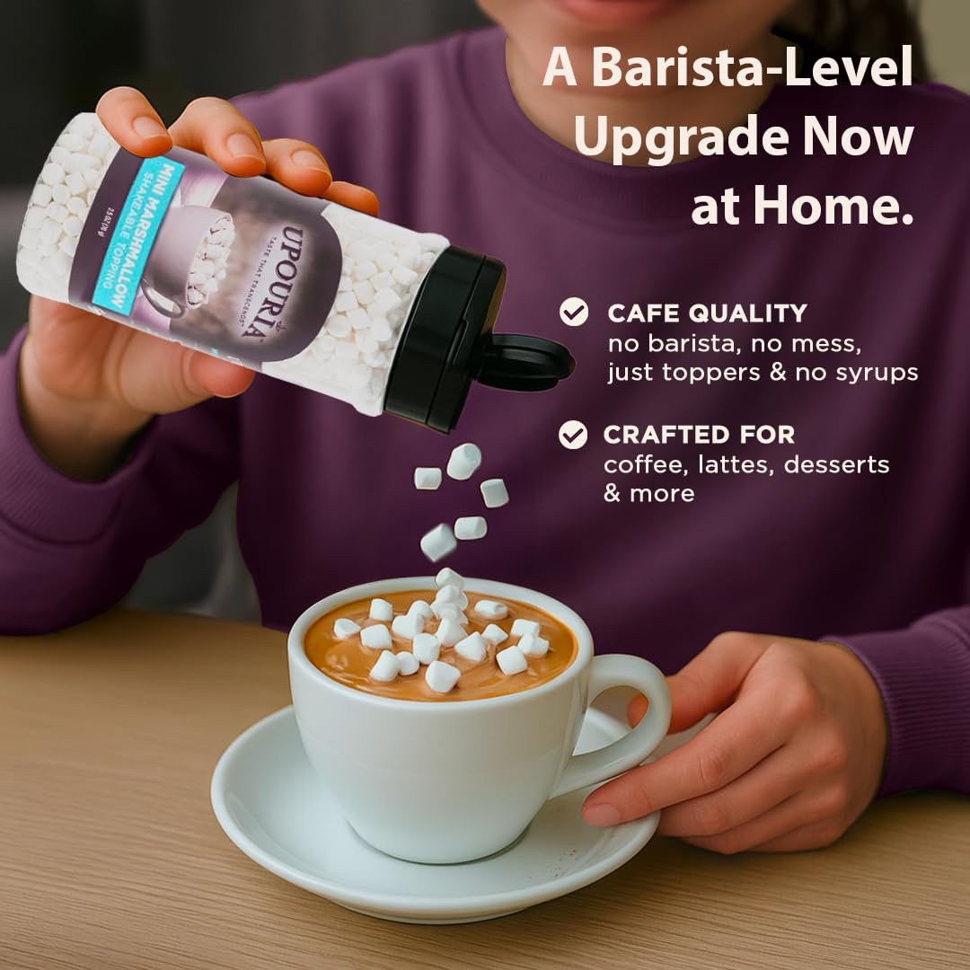 Upouria Mini Marshmallow Beverage and Dessert Topper, Rich Flavor Enhancer for Coffee, Hot Chocolate, Ice Cream, 2.5oz - Image 3