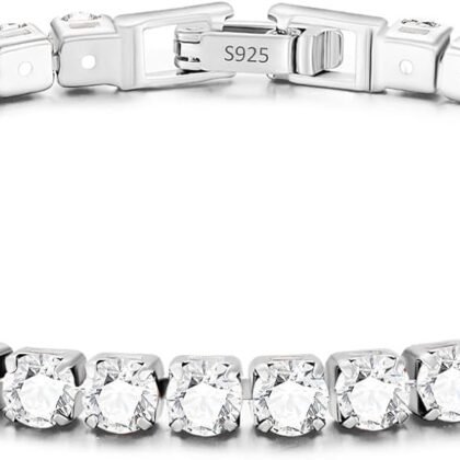 3mm/4mm Cubic Zirconia Classic Tennis Bracelet 14K Gold Plated/Silver Bracelets for Women Size 6.5-7.5 Inch