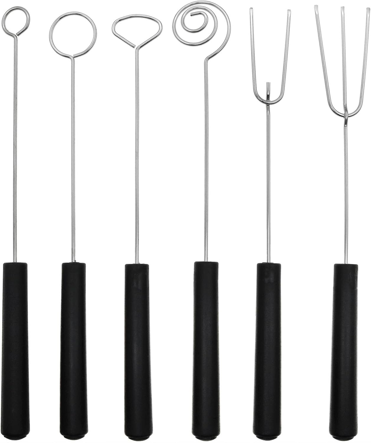 6 PCS Chocolate Dipping Tool Stainless Steel Candy Dipping Tool Chocolate Dipping Fork Spoon Set for Handmade Chocolate Pralines Truffles