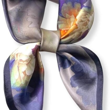 PoeticEHome 100% Pure Mulberry Silk Square Scarf 27"x27" Women Neckerchief Headscarf Gift Packed