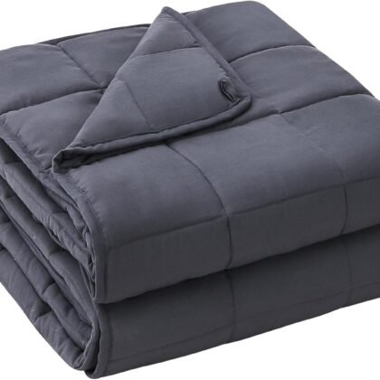yescool Weighted Blanket for Adults (20 lbs, 60” x 80”, Grey) Cooling Heavy Blanket for Sleeping Perfect for 190-210 lbs, Queen Size Breathable Blanket with Premium Glass Bead, Machine Washable