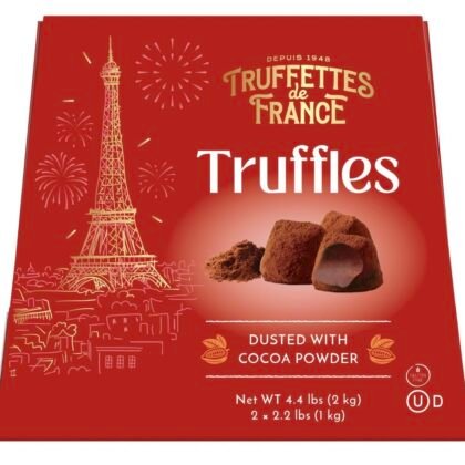Chocmod Truffettes de France 2.2lbs (1Kg) All Natural Truffles in a Elegant Gift Box - PACK OF 2