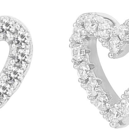 PAVOI 14K Gold Plated 925 Sterling Silver Stud Earrings for Women - Dainty Geometrical Bar Triangle Heart Earrings - Valentines Day Trendy Jewelry