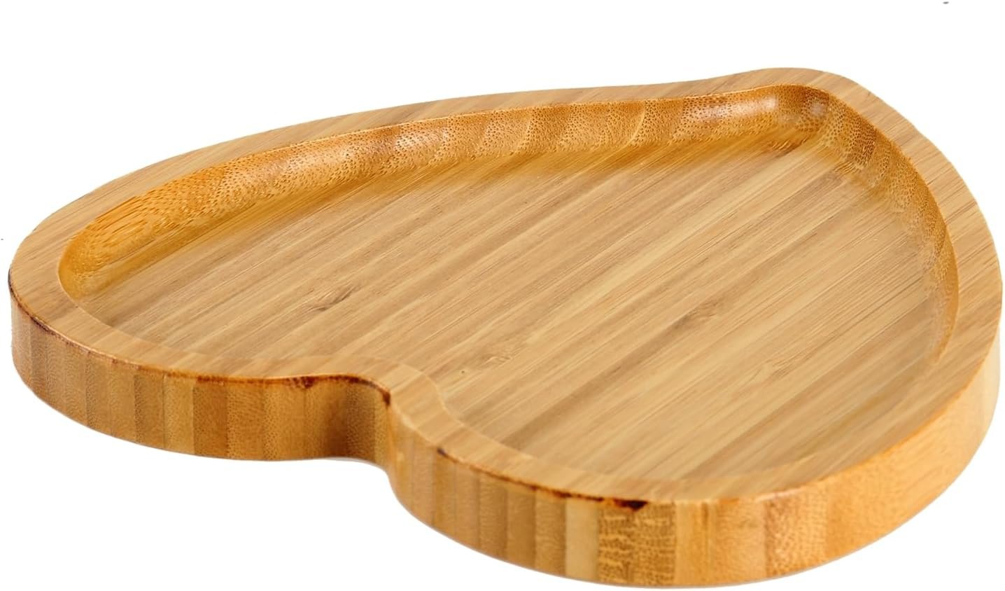 BinaryABC Heart Shaped Wood Serving Platters and Trays Side Dish Serving Trays Tabletop Serving Platters,Valentines Day Table Decorations Supplies (7.87inch) - Image 5
