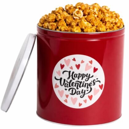 Uncle Myron's Valentine’s Day Gift Popcorn Tin - Caramel Popcorn - 24 oz Caramel Popcorn (Valentine’s Day Gift)