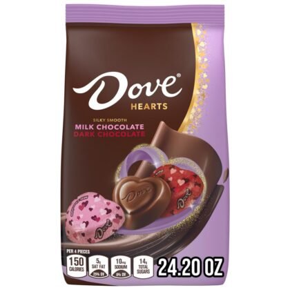 DOVE PROMISES Mixed Heart Milk Chocolate & Dark Chocolate, Valentine's Day Candy Hearts, 24.2 oz Bag
