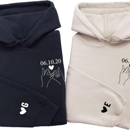 Personalized Couple Sweatshirt, Custom Hoodie, Valentines Day Gift, Matching Couples Sweaters, Gifts for Men, Anniversary, Women Boyfriend Girlfriend