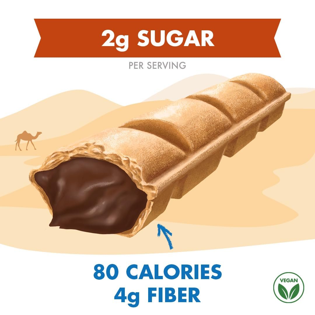 Rip Van Crispy Dunes Vegan Dark Chocolate Wafer Sticks – Low-Calorie Snack with Dark Chocolate Cream Filling, 90 Calories, Non-GMO, Prebiotic Fiber - 12 Pack - Image 5