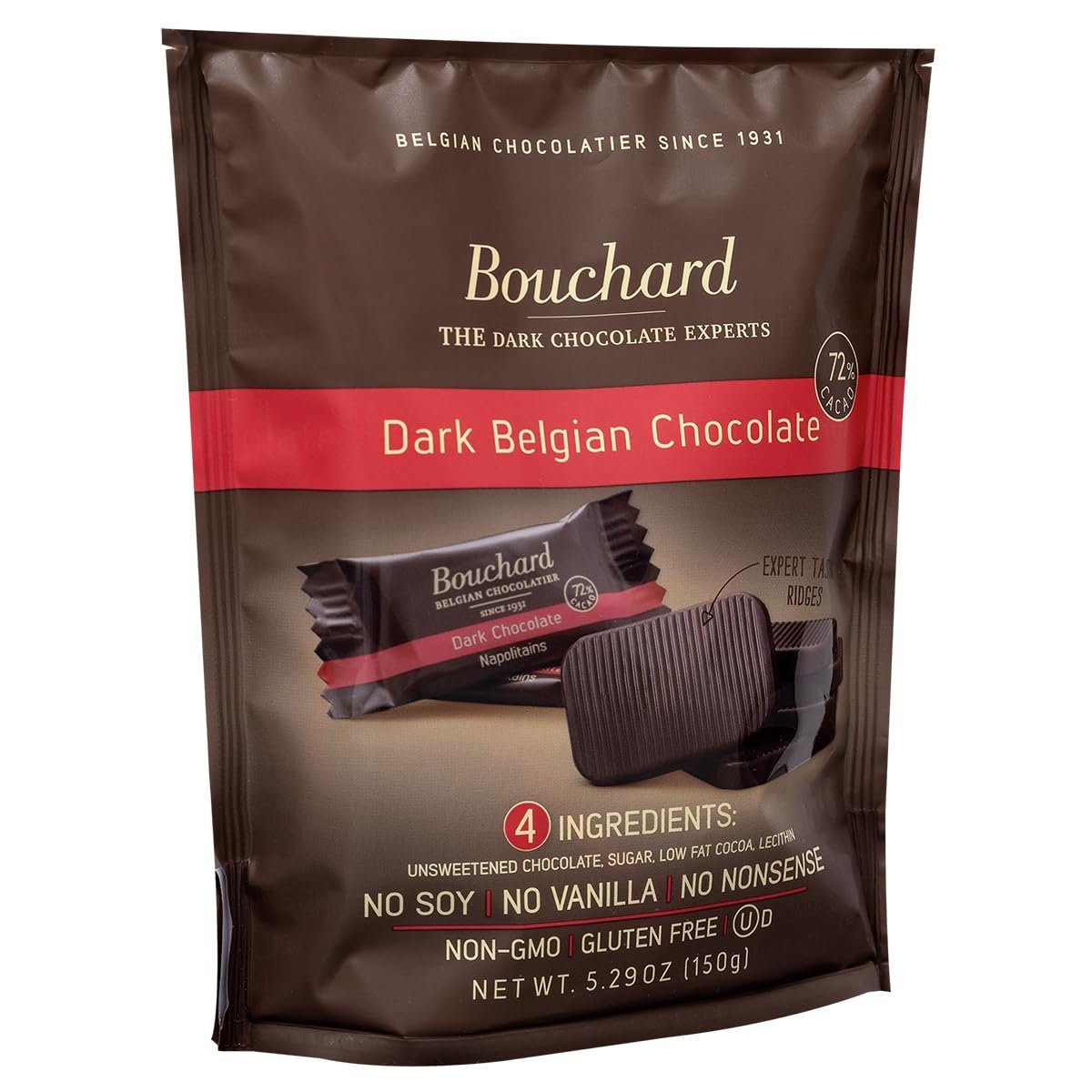Bouchard Premium Belgian Dark Chocolate with 72% Cacao (5.29 OZ / 150g) - Image 4
