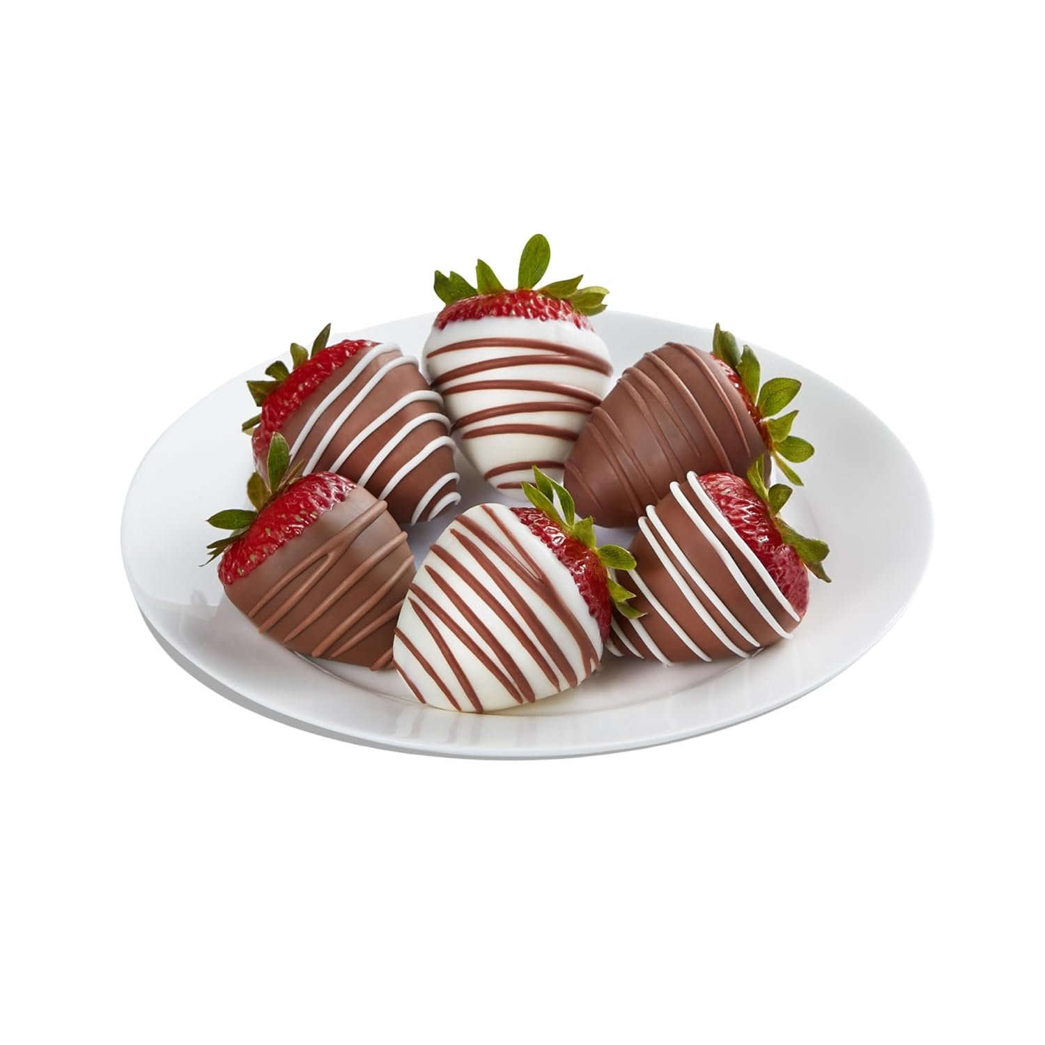 Shari’s Berries Gourmet Drizzled Strawberries | Chocolate Covered Strawberry Gift Box | Ideal for Valentine's Day, Anniversary, Birthdays, Congratulations, or Saying Thank You (Half Dozen, 6 Berries)