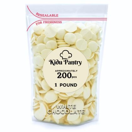Kidu Pantry Melting Chocolate Wafers Bulk In Resealable Bag (White, 1 Pound)