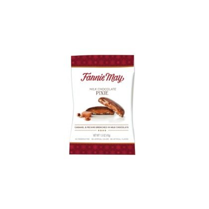 Fannie May Premium Milk Chocolate Pixies with Caramel and Pecans, Single Serve Holiday Treat, 1.5 oz
